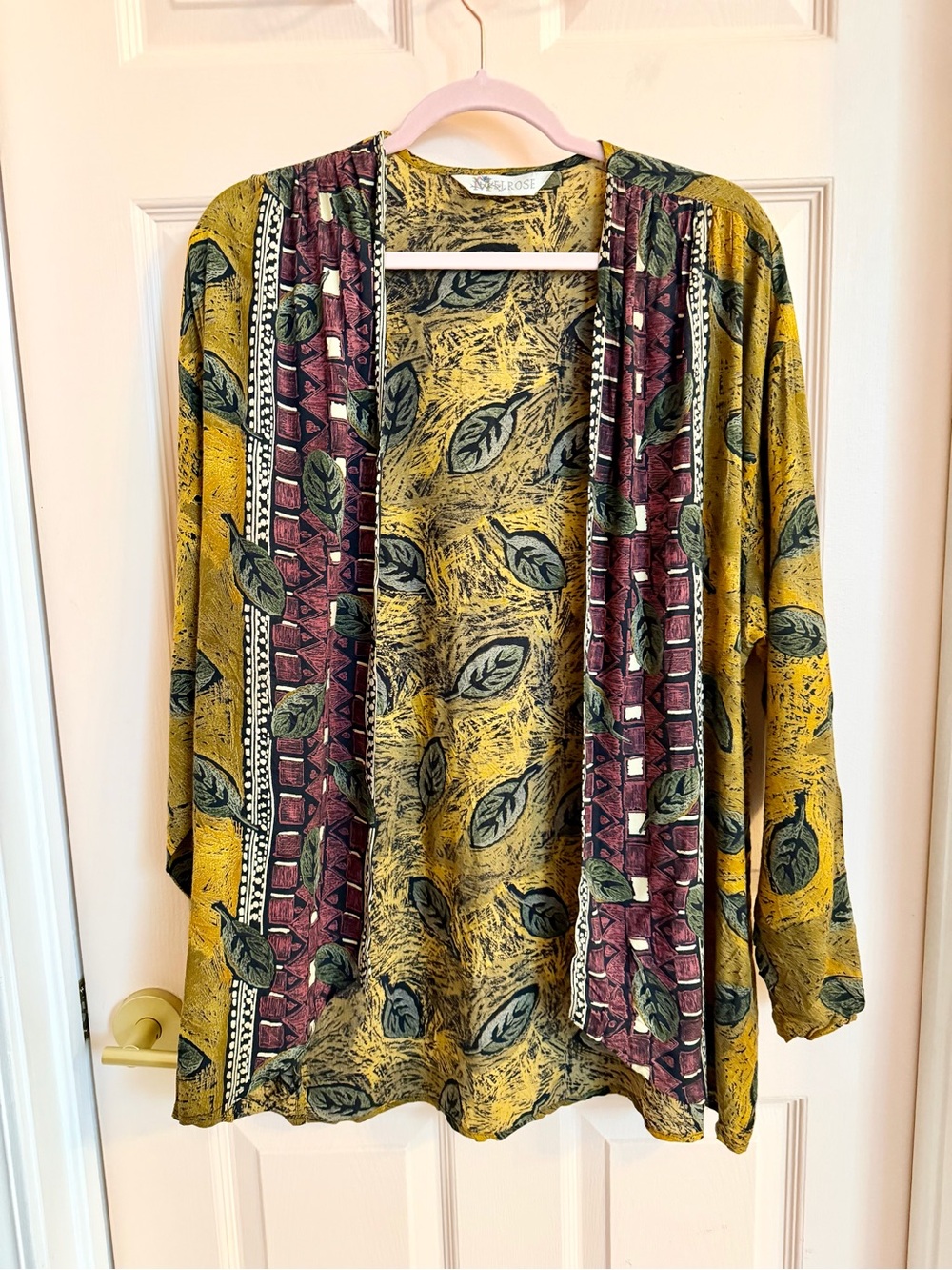 Yellow and purple melrose kimono